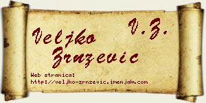 Veljko Zrnzević vizit kartica